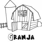 Dibujo infantil de granja para colorear con los niños