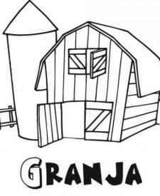 Dibujo infantil de granja para colorear con los niños