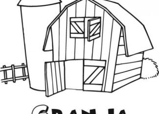 Dibujo infantil de granja para colorear con los niños
