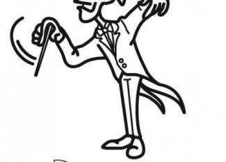 Dibujo para imprimir y pintar de un director de orquesta