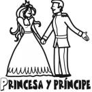 Dibujo de princesa y príncipe para colorear