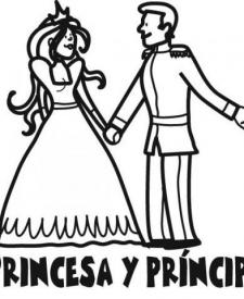 Dibujo de princesa y príncipe para colorear