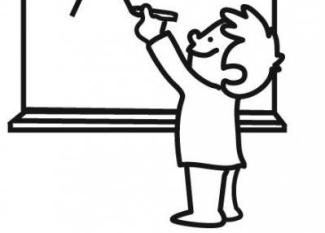 Dibujo de niño en la pizarra del colegio para colorear