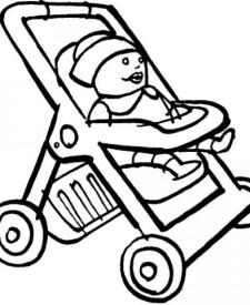 Carrito de muñecas. Dibujos infantiles para colorear