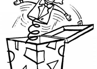Dibujos de una caja sorpresa para colorear por los niños