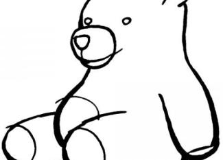 Dibujo de osito de peluche para colorear con los niños