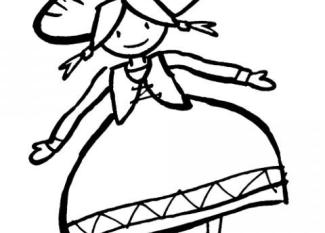 Dibujos de muñeca de trapo para imprimir y colorear con los niños