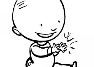 Dibujos de un bebé feliz para colorear por los niños