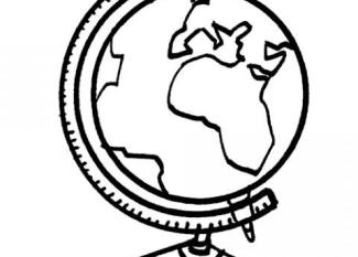 Dibujo para imprimir y colorear de un globo terráqueo
