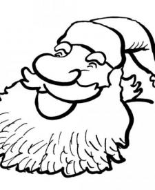 Papá Noel sonriendo. Dibujos de Navidad para colorear