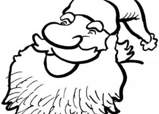 Papá Noel sonriendo. Dibujos de Navidad para colorear