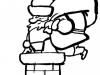 Dibujo de Papá Noel entrando en la chimenea para niños