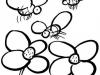 Dibujos infantiles de abejas y flores para imprimir y colorear