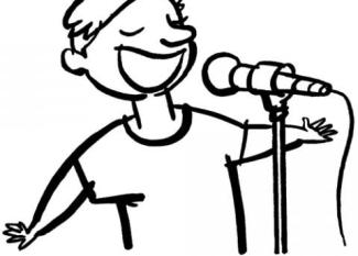Dibujos de un cantante o pop star para colorear con los niños