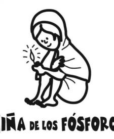 Dibujo de la niña de los fósforos para colorear con los niños