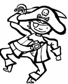 Dibujo de un disfraz de pirata para colorear con los niños