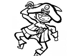 Dibujo de un disfraz de pirata para colorear con los niños