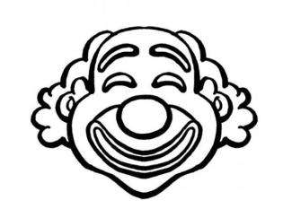 Dibujo de una careta de payaso para colorear con los niños en Carnaval