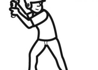 Jugador de béisbol para colorear. Dibujos de deportes para niños