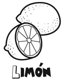 Dibujo de limón para colorear. Dibujos infantiles de frutas