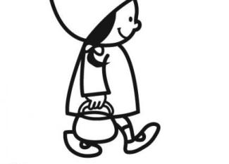 Dibujo infantil de Caperucita Roja para colorear con los niños