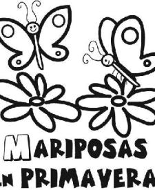 Dibujos para colorear y pintar con mariposas en primavera