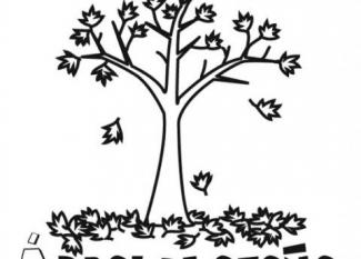 Dibujos de árbol en otoño para colorear con los niños