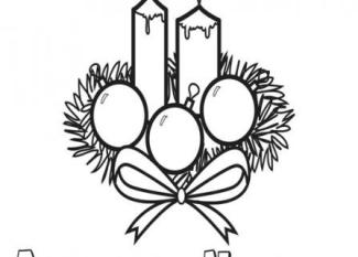 Dibujo para colorear con los niños de un adorno de Navidad