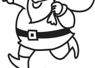 Dibujo para colorear de papá Noel con su bolsa de regalos