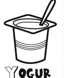 Dibujo de yogur para imprimir y colorear con niños