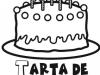 Tarta de cumpleaños. Dibujo para infantil para colorear