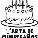 Tarta de cumpleaños. Dibujo para infantil para colorear