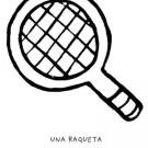 Dibujo de una raqueta de tenis, objetos deportivos para pintar