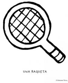 Dibujo de una raqueta de tenis, objetos deportivos para pintar