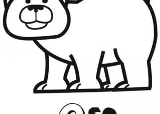 Dibujo de oso para imprimir y colorear con los niños