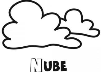 Dibujo para colorear con los niños de una nube
