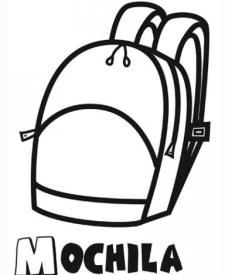 Dibujo de mochila para colorear con tus hijos