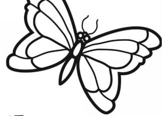 Dibujo infantil de mariposa para colorear. Dibujos de animales para niños