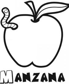 Dibujo manzana para colorear. Imágenes gratis de frutas