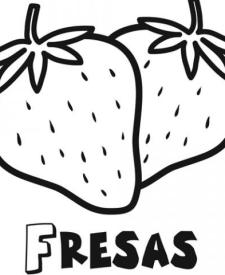 Dibujo para imprimir y colorear de fresas. Dibujos de frutas