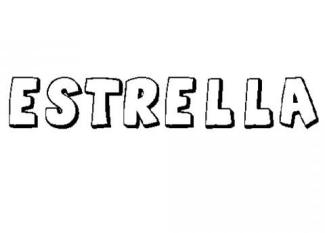 Dibujo infantil de la palabra estrella para colorear