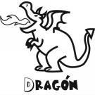 Dibujo para colorear con niños de un dragón