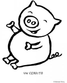 Dibujos de un cerdito para colorear por los niños