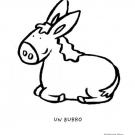 Imágenes de un burro para imprimir y colorear por los niños