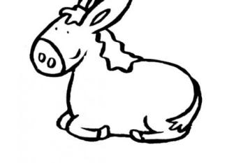 Imágenes de un burro para imprimir y colorear por los niños