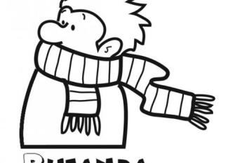 Dibujos gratis de una bufanda. Imágenes de ropa de invierno para pintar