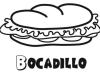 Bocadillo para colorear. Dibujos de alimentos para niños