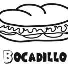 Bocadillo para colorear. Dibujos de alimentos para niños