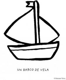 Dibujos infantiles de un barco de vela para imprimir y colorear
