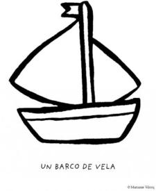 Dibujos infantiles de un barco de vela para imprimir y colorear